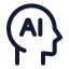 Artificialintelligence icon with stroke standard style