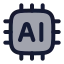 Artificialintelligence icon with duotone rounded style