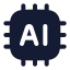 Artificialintelligence icon with solid rounded style