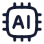 Artificialintelligence icon with stroke rounded style