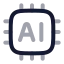 Artificialintelligence icon with twotone rounded style