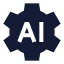 Artificialintelligence icon with solid sharp style