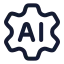 Artificialintelligence icon with stroke rounded style