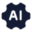 Artificialintelligence icon with solid rounded style