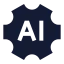 Artificialintelligence icon with solid sharp style