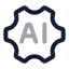 Artificialintelligence icon with twotone rounded style