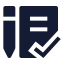 Assignments icon with solid sharp style