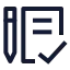 Assignments icon with stroke sharp style
