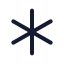 Asterisk icon with duotone standard style