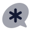 Asterisk icon with bulk rounded style