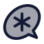 Asterisk icon with duotone rounded style