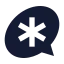 Asterisk icon with solid sharp style