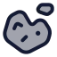 Asteroid icon with duotone rounded style