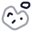 Asteroid icon with twotone rounded style