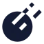 Asteroid icon with solid sharp style