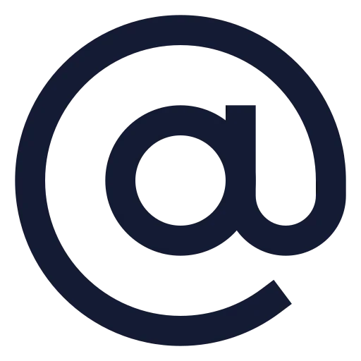 At Sign Icon in Solid Sharp style