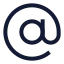 Atsign icon with stroke sharp style
