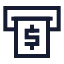 Atm icon with stroke sharp style