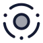 Atom icon with duotone rounded style