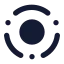 Atom icon with solid rounded style