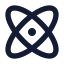 Atom icon with solid standard style