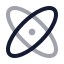 Atom icon with twotone rounded style