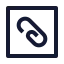 Attachmentsquare icon with stroke sharp style