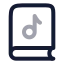 Audiobook icon with twotone rounded style