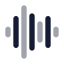 Audiowave icon with bulk rounded style
