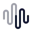 Audiowave icon with duotone rounded style