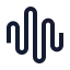 Audiowave icon with stroke sharp style