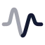 Audiowaveform icon with bulk rounded style
