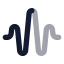 Audiowaveform icon with bulk rounded style