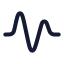 Audiowaveform icon with stroke rounded style