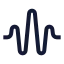 Audiowaveform icon with stroke sharp style