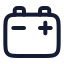 Automotivebattery icon with stroke rounded style