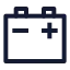 Automotivebattery icon with stroke sharp style