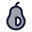 Avocado icon with duotone rounded style