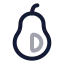 Avocado icon with twotone rounded style