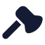 Axe icon with solid rounded style