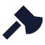 Axe icon with solid sharp style