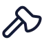 Axe icon with stroke rounded style