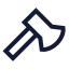 Axe icon with stroke sharp style