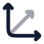 Axis 3 D icon with bulk rounded style