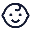 Baby icon with stroke sharp style