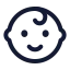 Baby icon with stroke standard style
