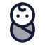 Baby icon with duotone standard style