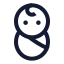 Baby icon with stroke sharp style