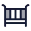 Babybed icon with duotone rounded style