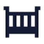 Babybed icon with solid sharp style